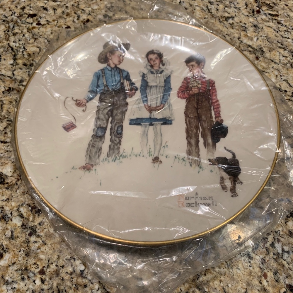 Vintage Norman Rockwell NWT Limited Edition Four Seasons Spring Plate